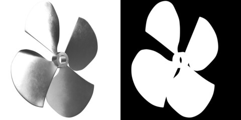 3D rendering illustration of a four blades propeller fan © Francesco Milanese
