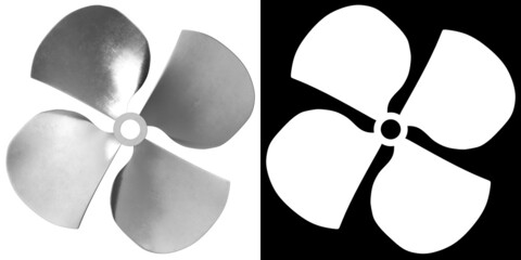3D rendering illustration of a four blades propeller fan © Francesco Milanese