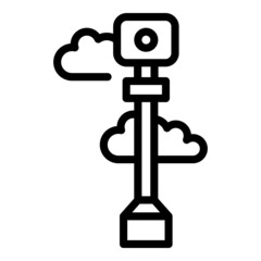 Aerial drone icon outline vector. Air copter