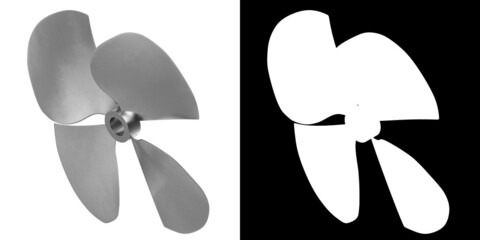 3D rendering illustration of a four blades propeller fan © Francesco Milanese