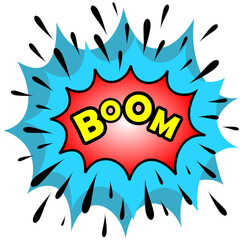 Lettering boom star. Comics book balloon. Bubble icon speech phrase. Cartoon font label tag expression. Comic text sound effects. Sounds vector illustration.