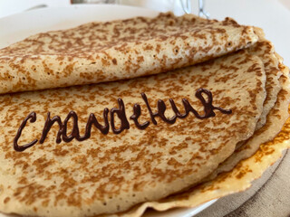 crepes chandeleur écriture chocolat