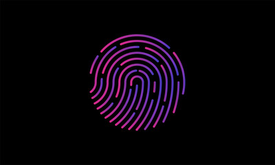 Finger print for safty.Finger scan Privacy vector design.Gardient isolated concept.