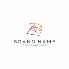 Fototapeta premium Abstract network connection icon logo design. Premium vector illustration.
