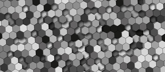 Dark grey hexagonal tech background texture, black, 3d vector illustration rendering. abstract dark blue of futuristic surface hexagon pattern. Blue geometric hexagonal abstract background.