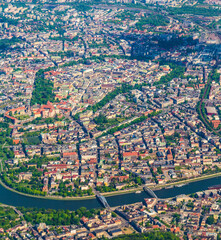 aerial of Krakow