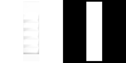 3D rendering illustration of a four tiers counter display
