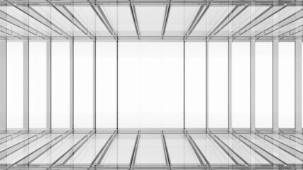 3d rendering. modern futuristic glass illusion parallel line pattern wall background.