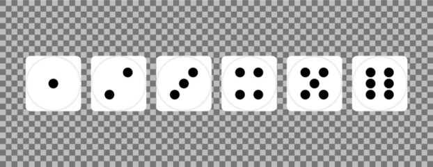 White dices with black dots / hvide terninger med sorte prikker, Vector