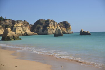 Rocky beach in the Algarve, Portugal