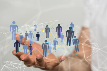 Global network. Blockchain. 3D illustration. Neural networks and artificial intelligence. Abstract