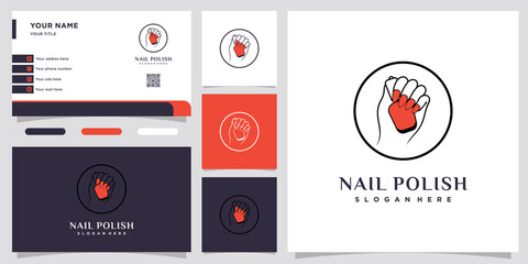 nail polish logo design with style and creative concept