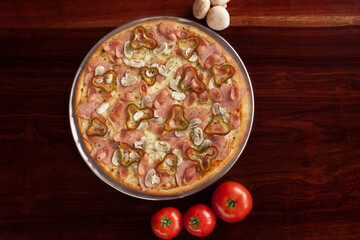 pizza in a wooden box