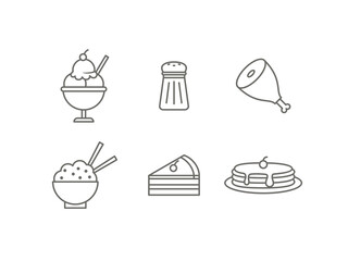 Set of Fast Foods Outline Icon Vol. 10 - Fast Food Icon Set Vector Illustration Design.