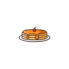 Illustration of Pancake Filled Color Icon - Fast Food Icon Set Vector Illustration Design.