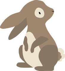 Vector illustration of the little rabbit. Brown bunny in cartoon style