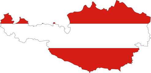 Austria Map Flag