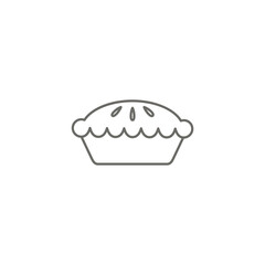 Illustration of Apple Pie Outline Icon - Fast Food Icon Set Vector Illustration Design.