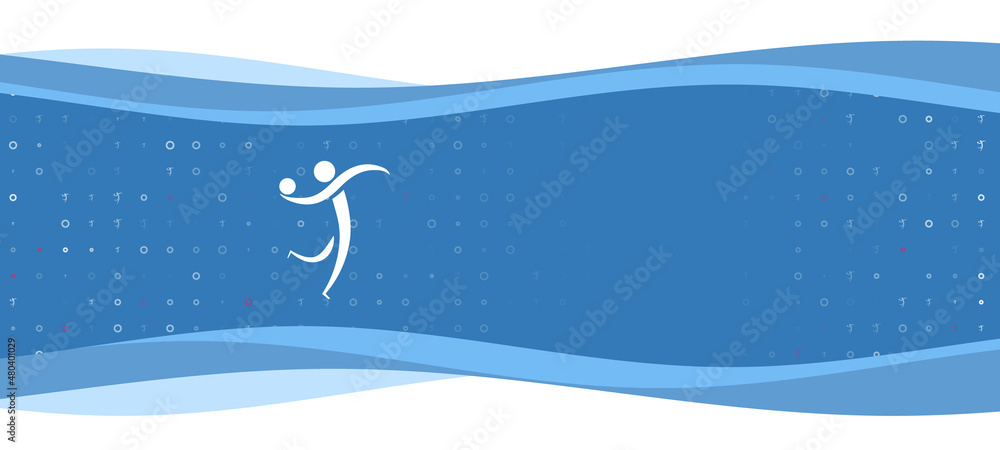 Aufkleber blue wavy banner with a white handball symbol on the left. on the background there are small white s