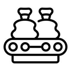 Garbage sortage line icon outline vector. Trash bag