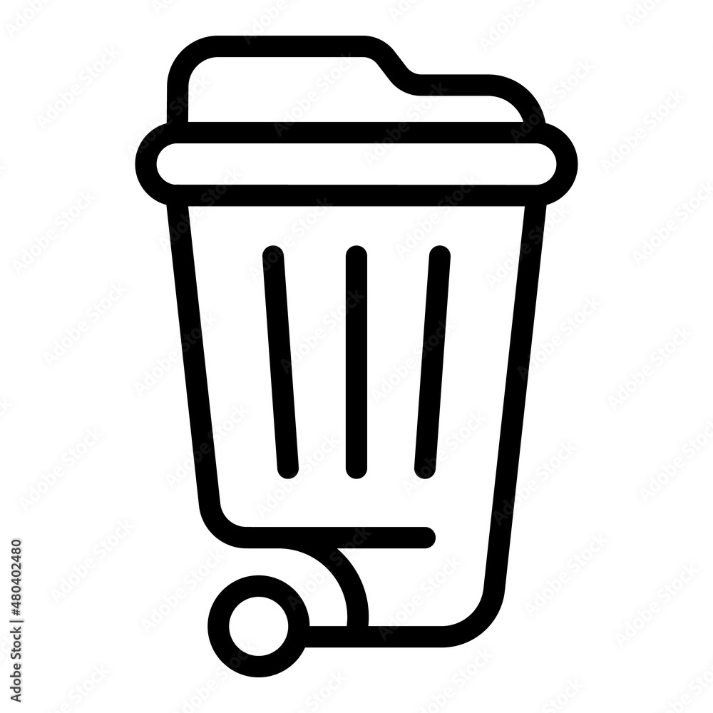 Poster garbage cart icon outline vector. trash bag