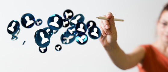 Concept of Network, internet communication. 3d illustration