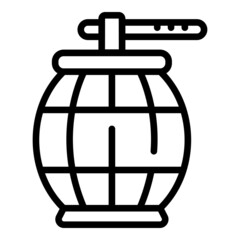 Wine wood barrel icon outline vector. Guide party
