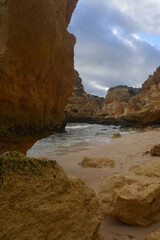 Fototapeta na wymiar The rocky coast of the Algarve, Portugal