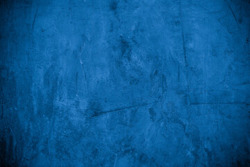 Old wall pattern texture cement blue dark abstract  blue color design are light with black gradient background.
