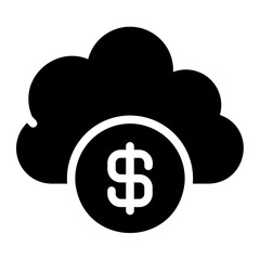 cloud data glyph icon