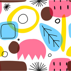 abstract shapes seamless pattern for design, stationery, wallpaper, textile, fashion.