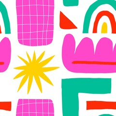 abstract shapes seamless pattern for design, stationery, wallpaper, textile, fashion.