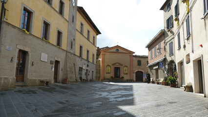 Il centro storico di Trequanda in provincia di Siena, Toscana, Italia.