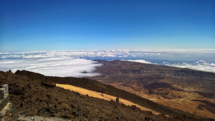 Berg, Gipfel, Teneriffa, Teide, Vulkan, Aussicht, Wolken Himmel