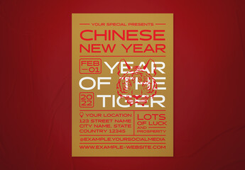 Fototapeta Typographic Chinese New Year Flyer obraz