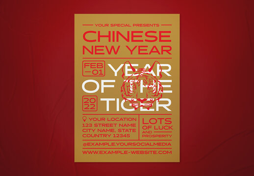 Typographic Chinese New Year Flyer