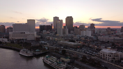 Naklejka na ściany i meble New Orleans City downtown skyline sunset