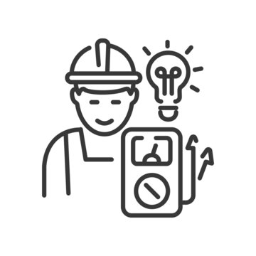 Electrician - vector line design single isolated icon