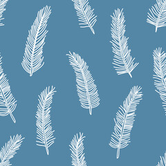 Seamless pattern with spruce branches. Backgrounds and wallpapers for invitations, cards, fabrics, packaging, textiles, posters. Vector illustration.