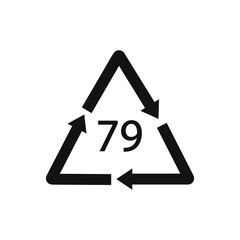 Gold plated glass. Glass recycling code 79 GL. Vector illustration