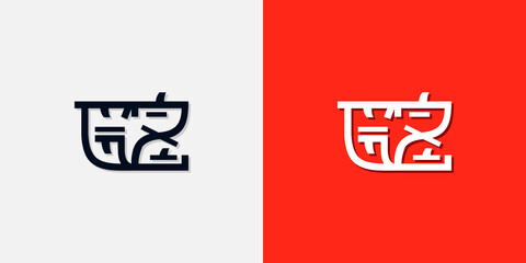 Chinese style initial letters GZ logo. It will be used for Personal Chinese brand or other company
