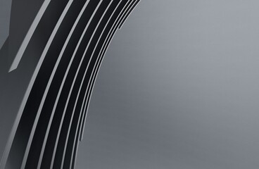 grey Abstract Panoramic Background. Minimal Striped Wallpaper