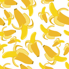 Banana fruit seamless pattern illustration. background for printing on tablecloths, kitchen towels, napkins and linen, pillowcases, handkerchief, children's clothing, household goods.