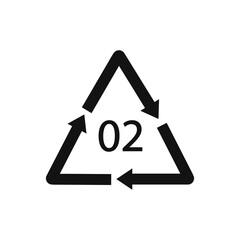 High-density Polyethylene 02 PE-HD Icon Symbol