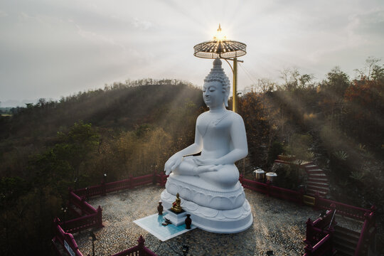 The big Buddha stood on top of the hill.