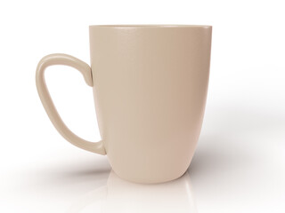 Isolated White Tea Mug, Modern Coffee Cup on White background.