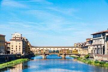 Ponte Vecchio, old bridge over Arno River, Florence, Tuscany, Italy