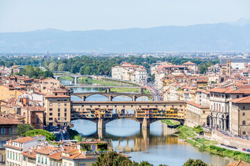Fototapeta na wymiar Ponte Vecchio, old bridge over Arno River, Florence, Tuscany, Italy