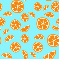 Illustration of seamless patern fruit orange. background for printing on tablecloths, kitchen towels, napkins and linen, pillowcases, handkerchief, children's clothing, household goods.
