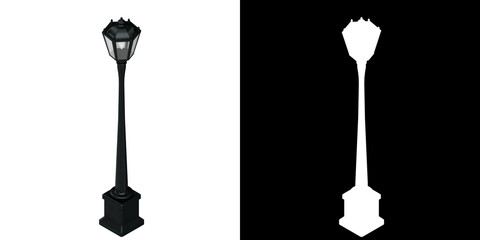 3D rendering illustration of a garden lamp